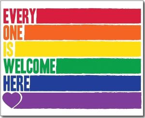 Everyone is Welcome Here Pride Flag